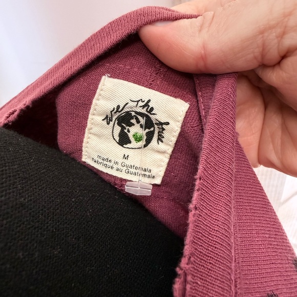 Free People / We The Free Painted Floral Tee Purple Combo Sz M NWOT Relaxed Boho - Picture 8 of 12